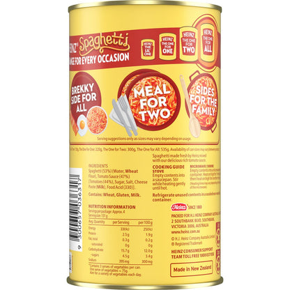 Heinz Spaghetti The One For All Pasta Tin Spaghetti Cheese 535g
