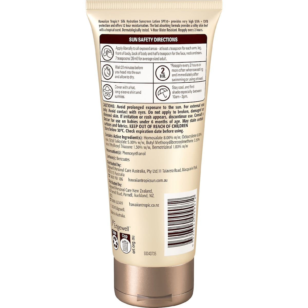 Hawaiian Tropic Spf 50+ Silk Hydration Sunscreen Lotion 180ml