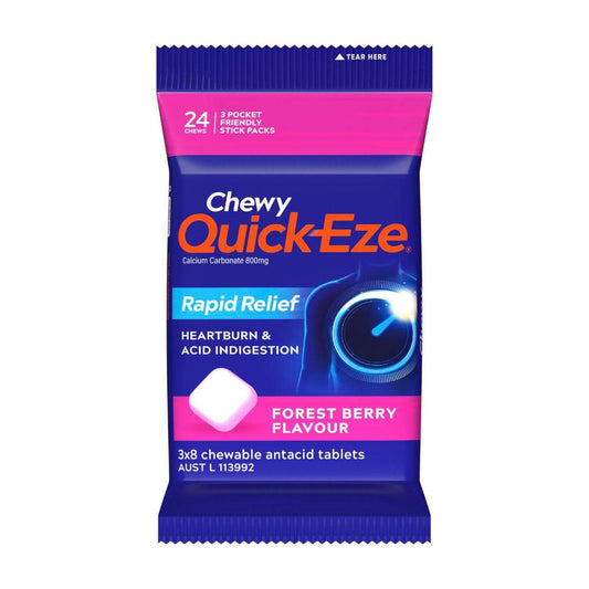 Quick Eze Chewy Fast Acting Heartburn And Indigestion Tablets - 3 pack