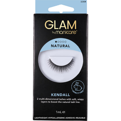 Glam By Manicare Kendall Natural 2 Multi Dimensional Lashes Each