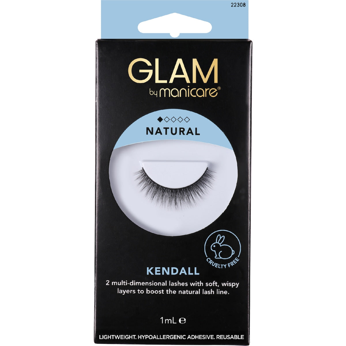 Glam By Manicare Kendall Natural 2 Multi Dimensional Lashes Each