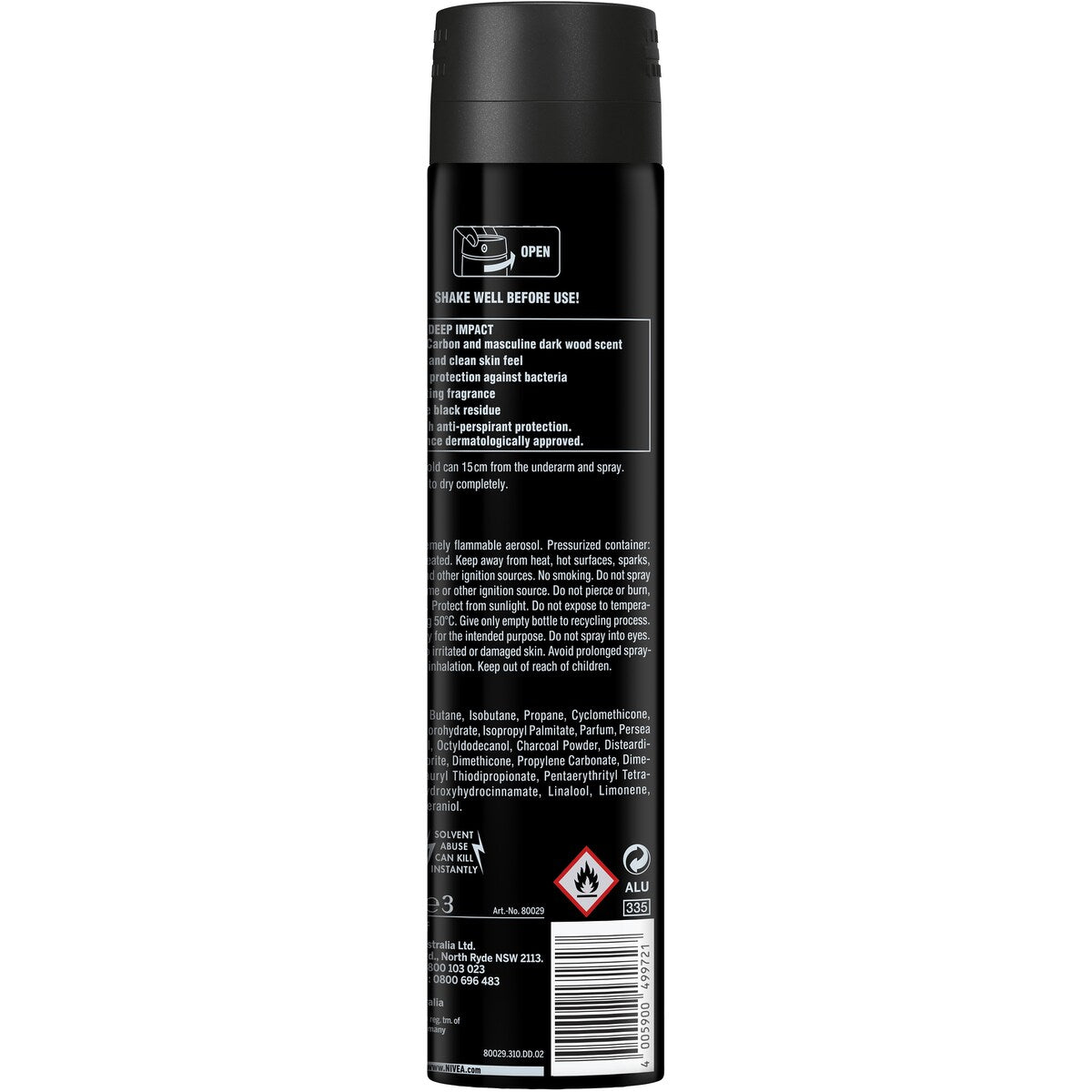 Nivea Men Deep Aerosol Antiperspirant Deodorant 250ml