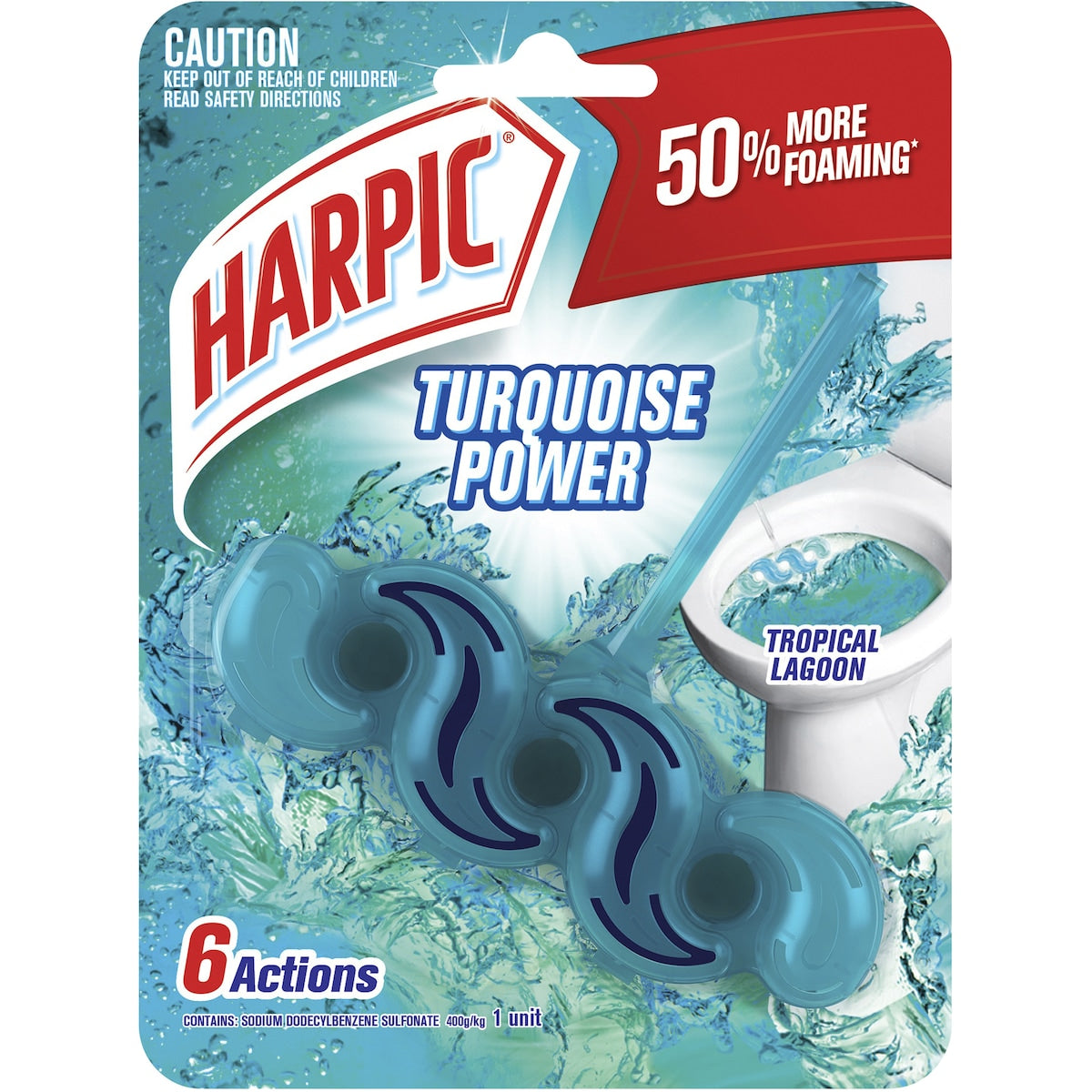 Harpic Turquoise Power Tropical Lagoon Toilet Cleaner Block Each