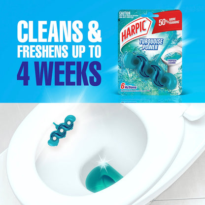 Harpic Turquoise Power Tropical Lagoon Toilet Cleaner Block Each