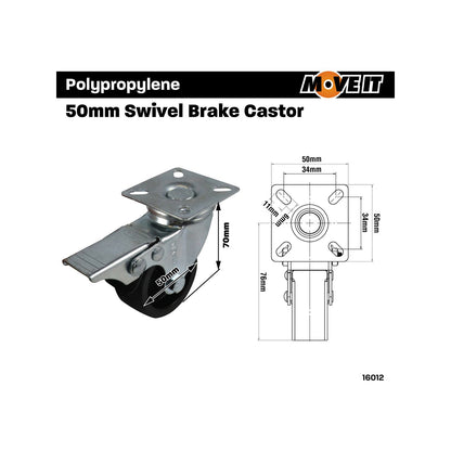 Move It Swivel Brake Castor - 50mm
