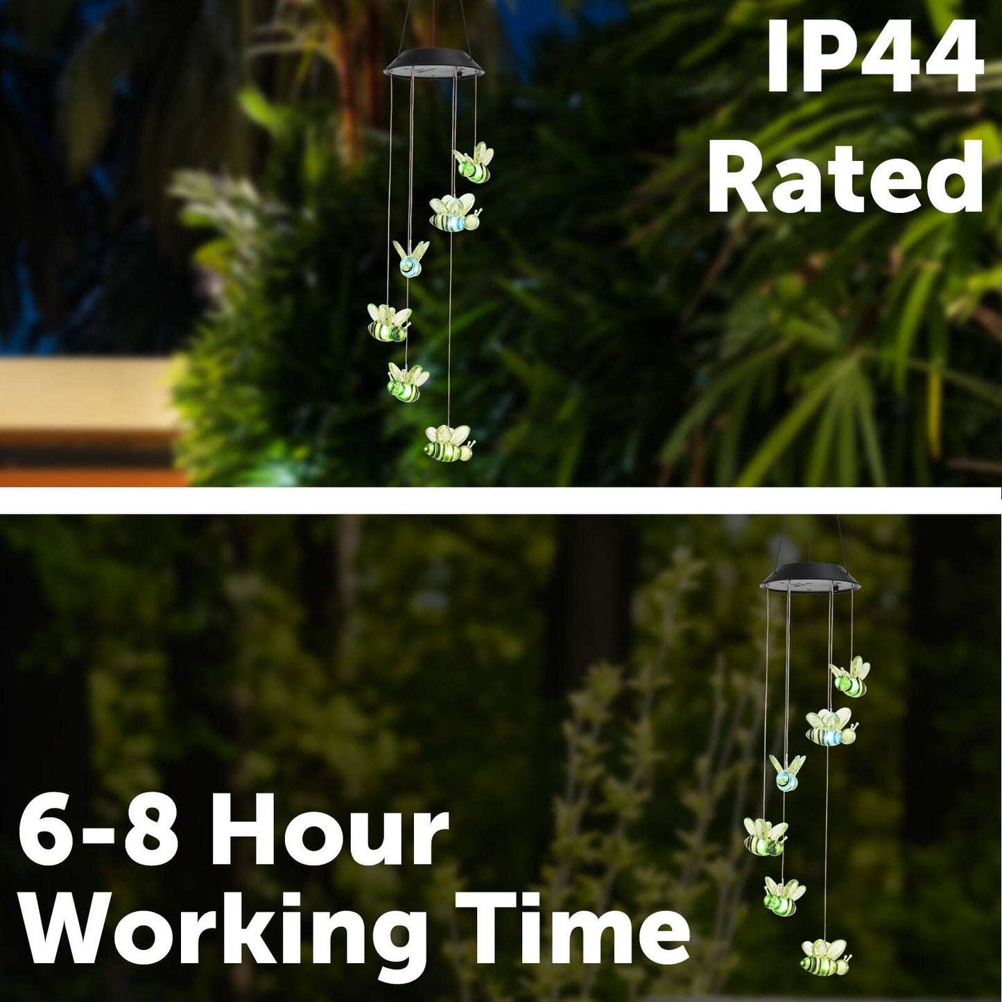 Click Solar Bee Windchime - 6 RGB LED - 125 x 700mm