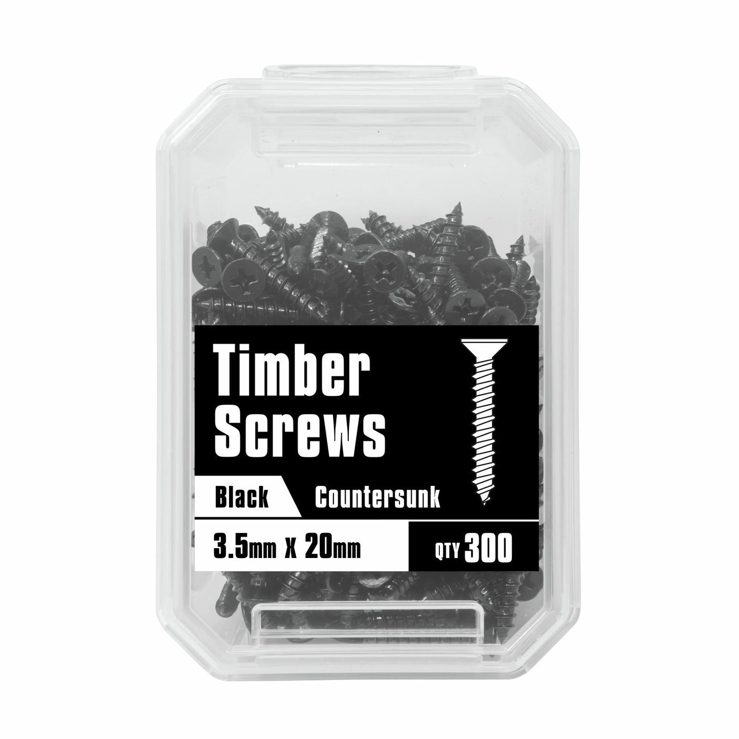 Pinnacle Timber Screws - 3.5 x 20mm - Black