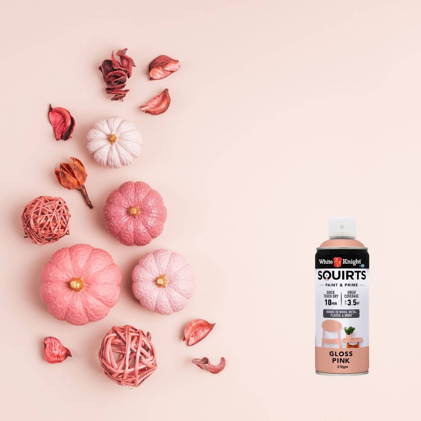 White Knight Squirts Pink Gloss Spray Paint - 310g