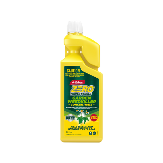 Yates Zero Triple Strike Garden Weedkiller Concentrate - 1L