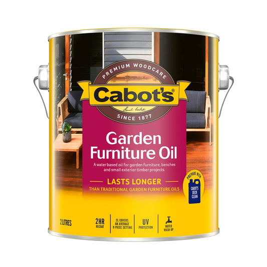 Cabot's New Natural Water Based Garden Furniture Oil 2L