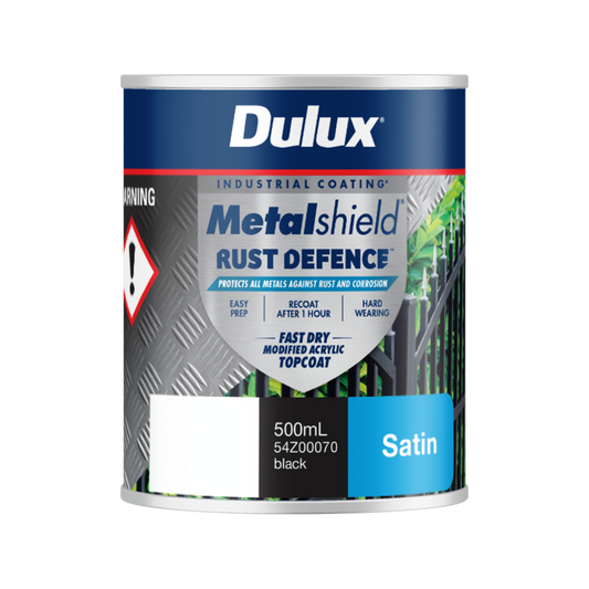 Dulux Metalshield Rust Defence - 500ml - Black Satin