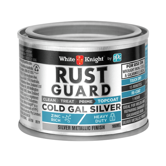 White Knight Rust Guard Cold Gal Silver Primer Paint - 100ml