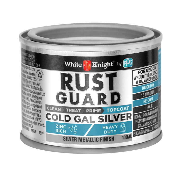 White Knight Rust Guard Cold Gal Silver Primer Paint - 100ml