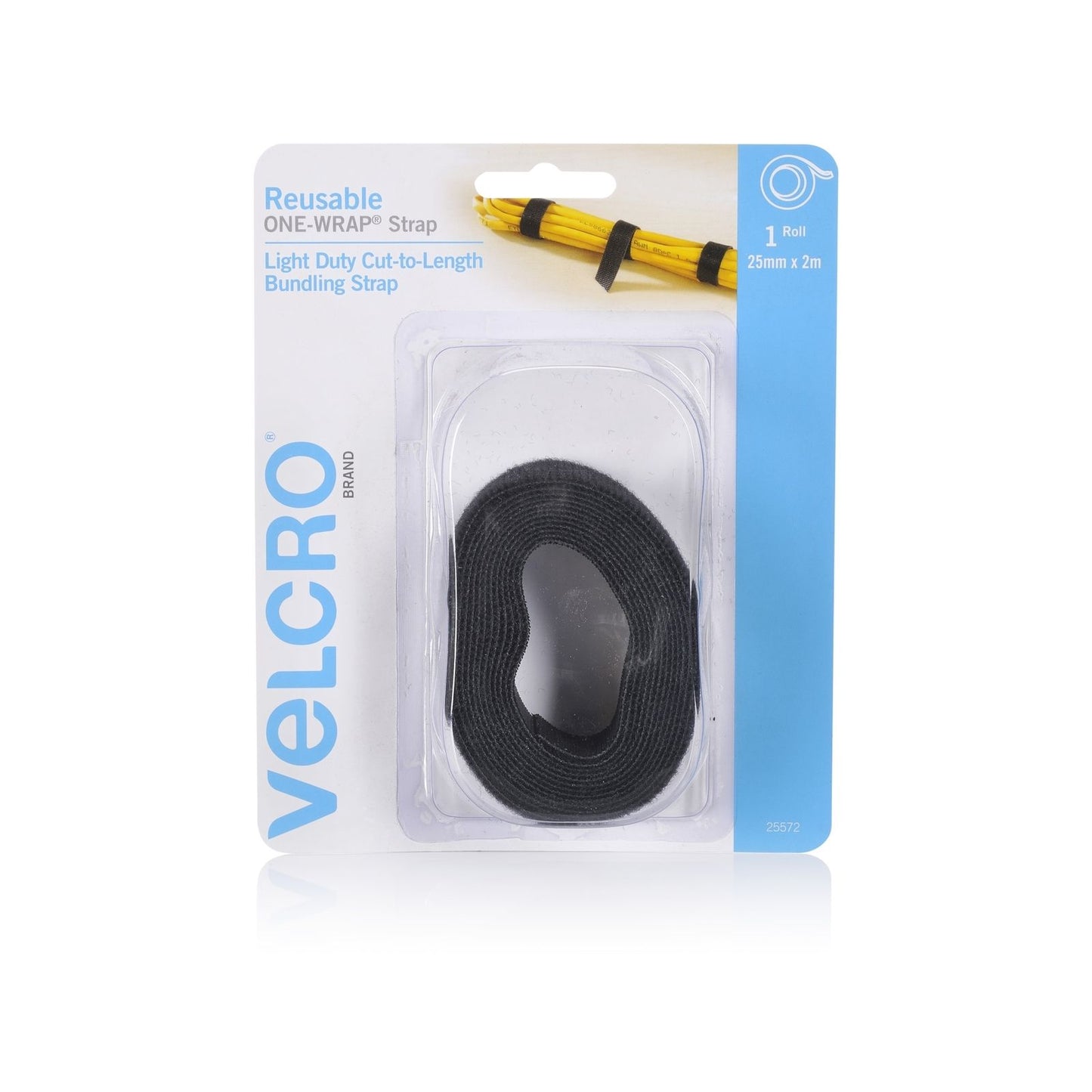 Velcro Brand Reusable Wrap - 25mm x 2m - Black