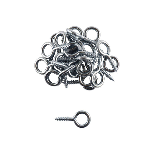 Everhang Screw Eye Hook - 4mm - Zinc Plated - Light Duty - 25 Pack