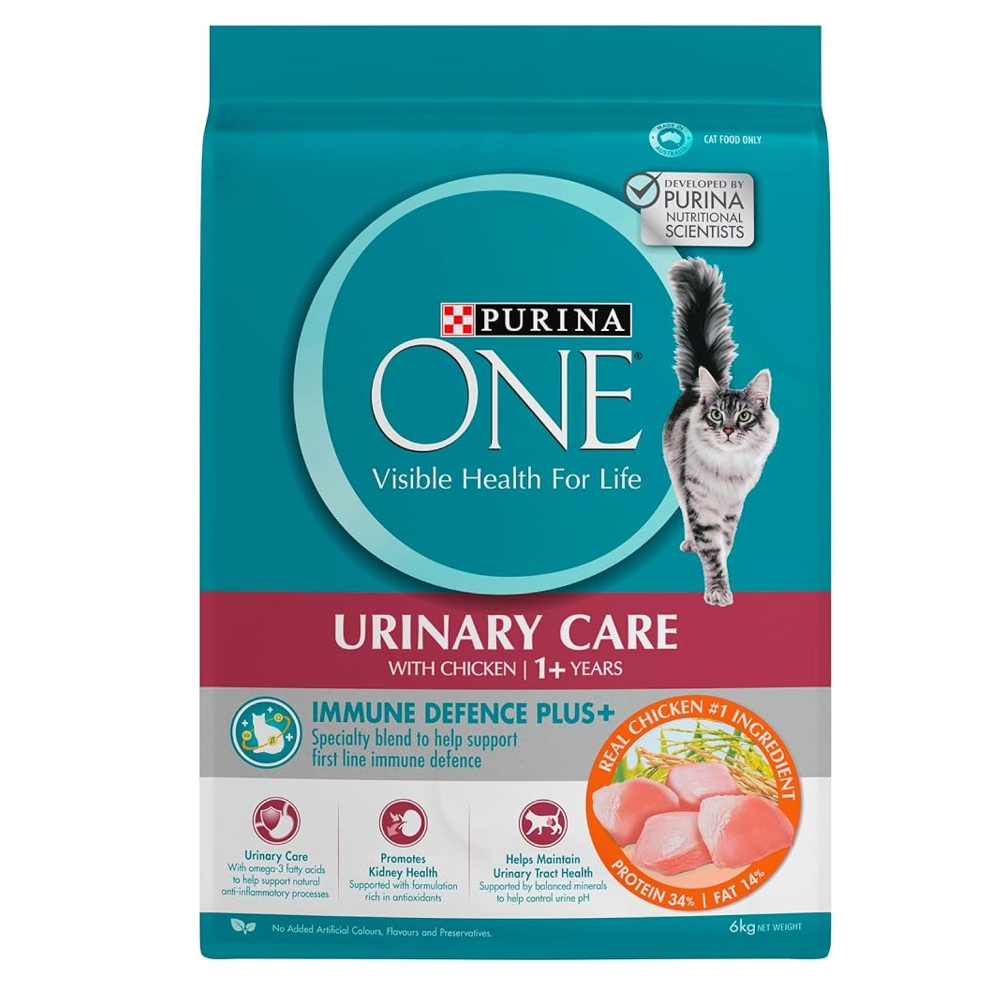 Purina One Dry Cat Food - Urinary Care with Chicken - 6kg