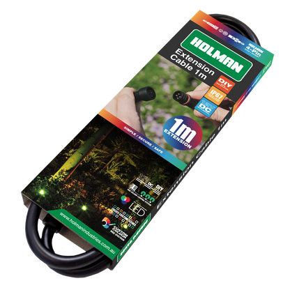 Holman RGB Colour Garden Light Extension Cable - 1m - Black