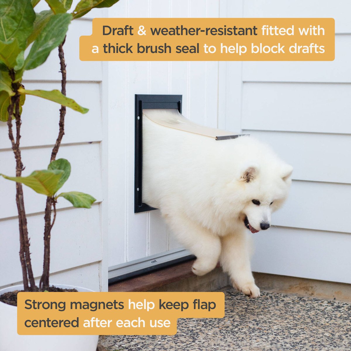 Hakuna Pets Pet Door - Medium 225mm x 305mm - Aluminium - Lockable