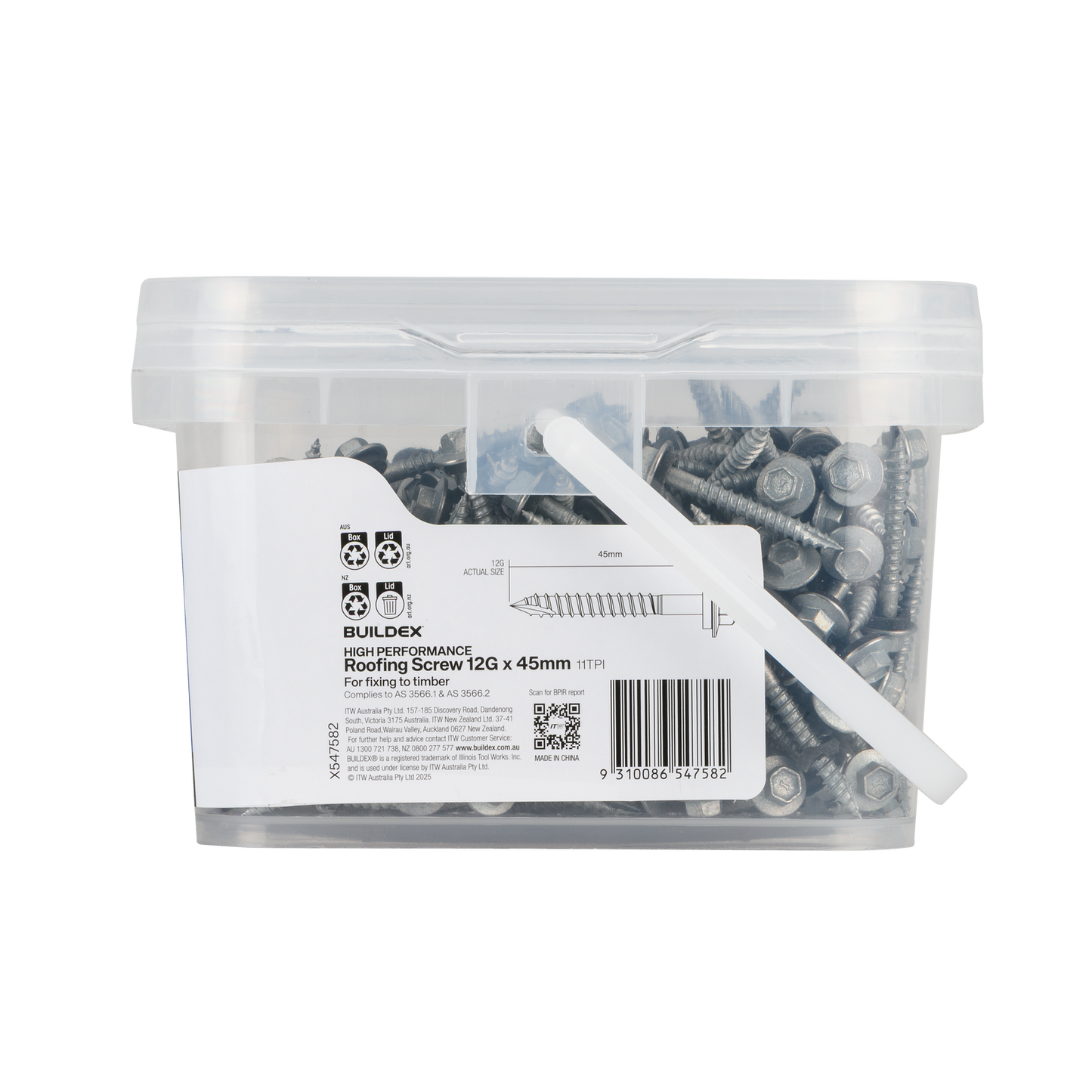 Buildex Cladding Screws - 12g x 45mm - 500 Pack