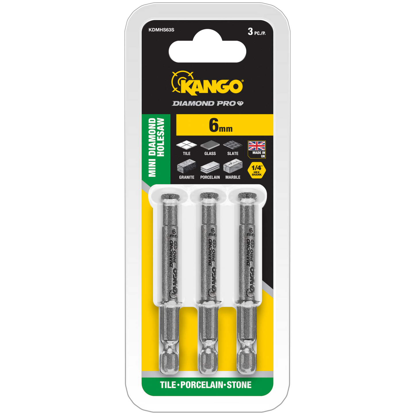 Kango Diamond Pro Mini Hole Saw - 6mm - 3 Pack