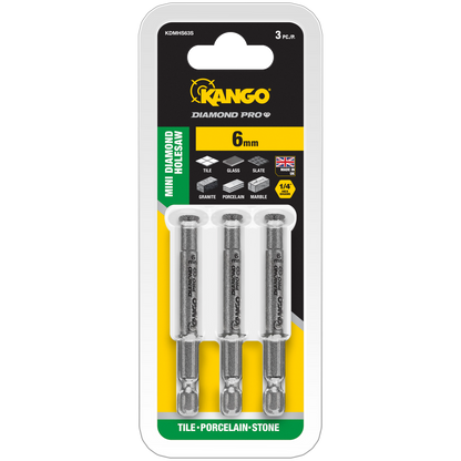 Kango Diamond Pro Mini Hole Saw - 6mm - 3 Pack