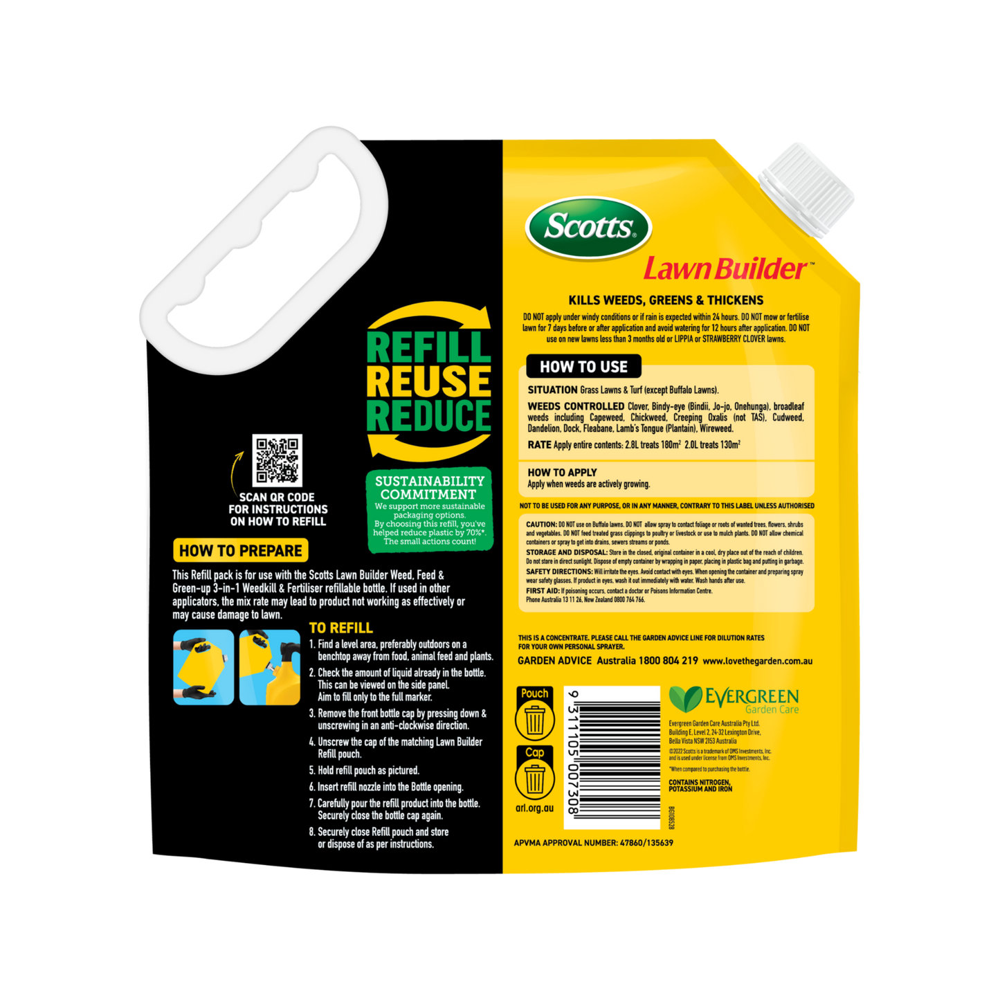 Scotts Lawn Builder Weed Feed Green Up Refill Pouch - 2.5kg