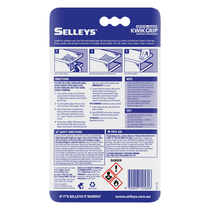 Selleys Kwik Grip Crystal Clear Adhesive - 50ml