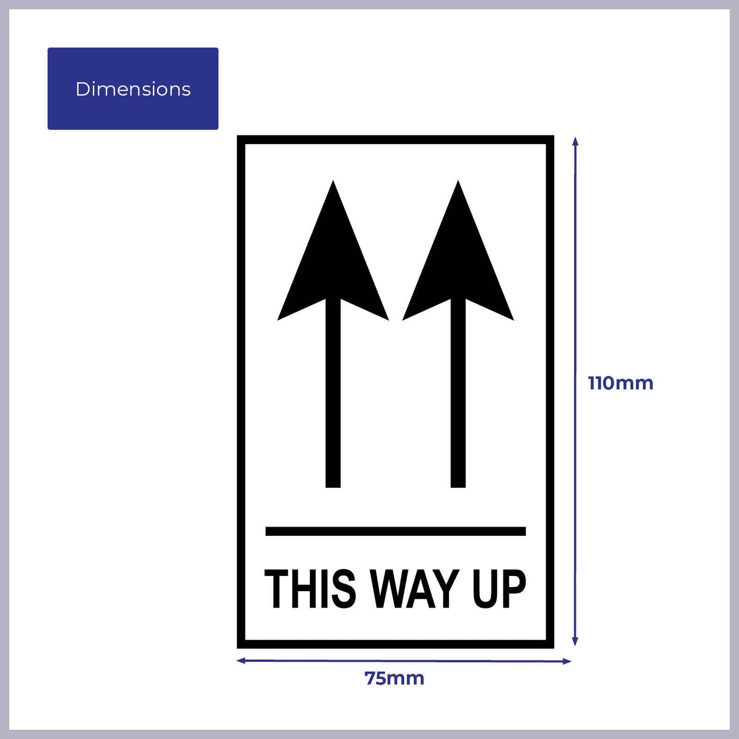 Packz This Way Up Label - 110 x 75mm - 60 Pack