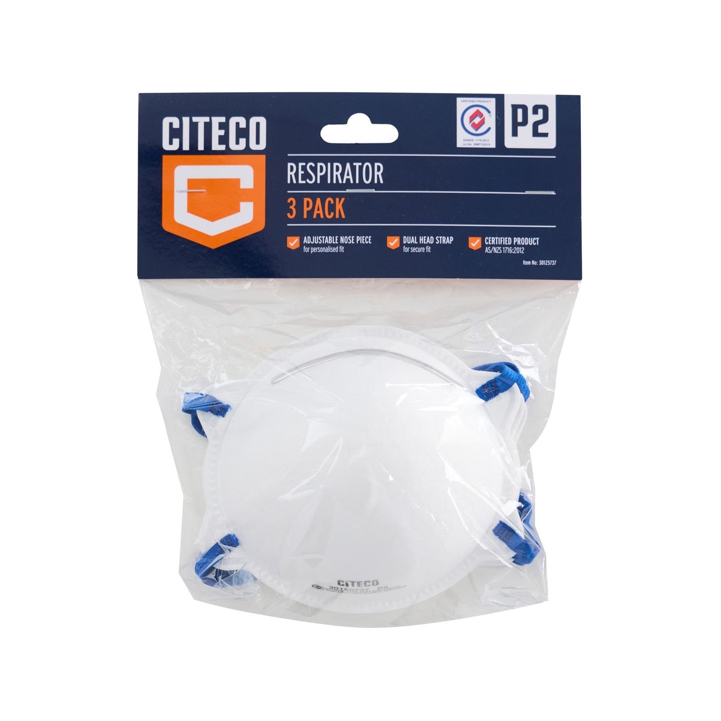 Citeco P2 Disposable Respirator - 200 x 100 x 350mm - 3 Pack