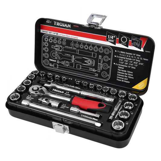 Trojan Socket Set - 26 Piece - 1/4" Drive