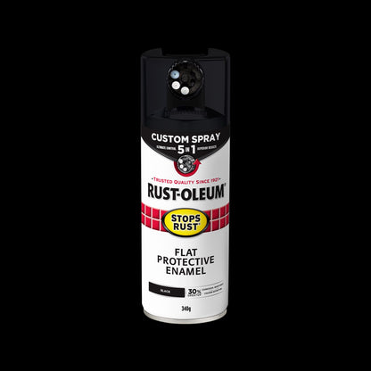 Rust Oleum Spray Paint - 340g - Black Flat - 5 in 1
