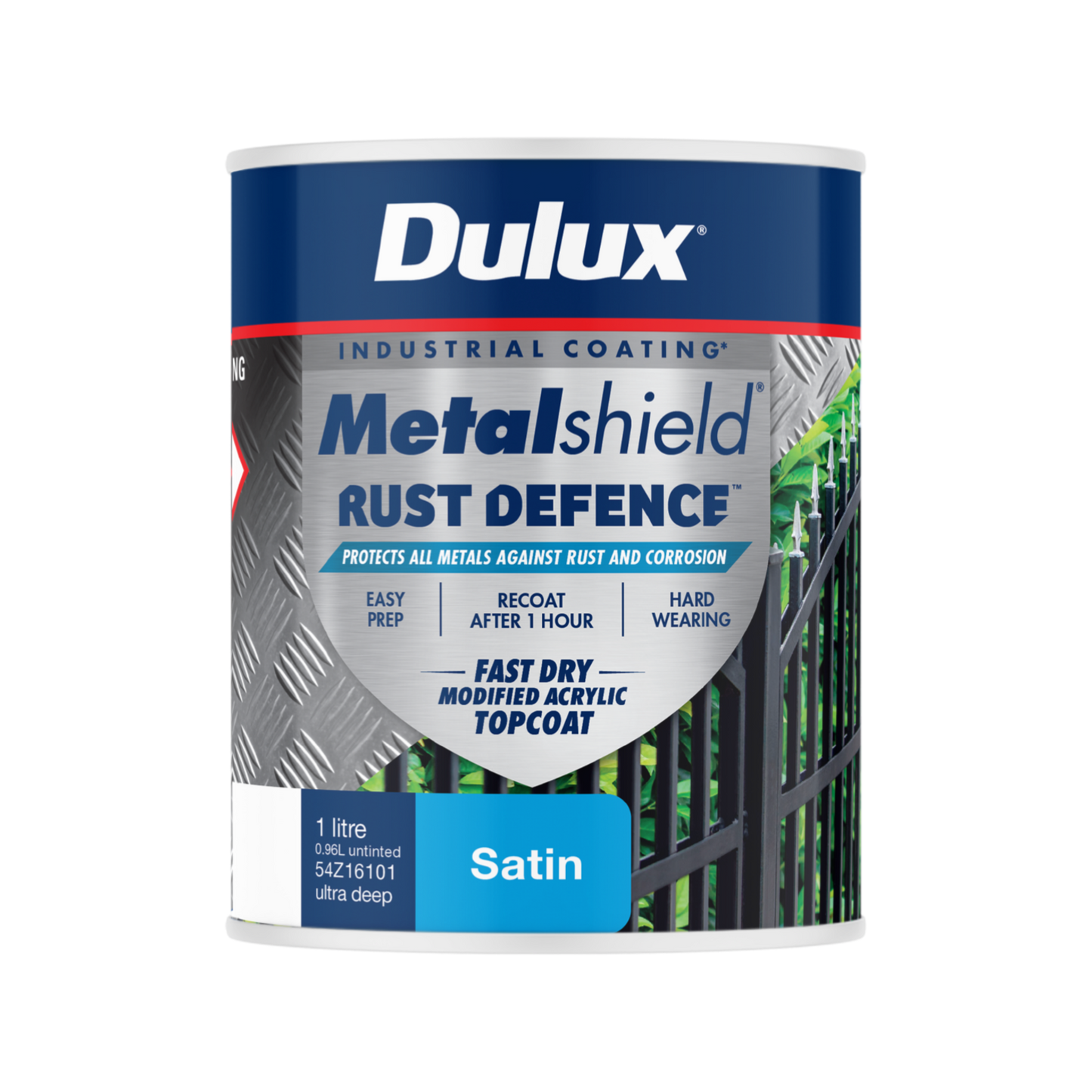 Dulux Metalshield Rust Defence - 1L - Ultra Deep Base Satin