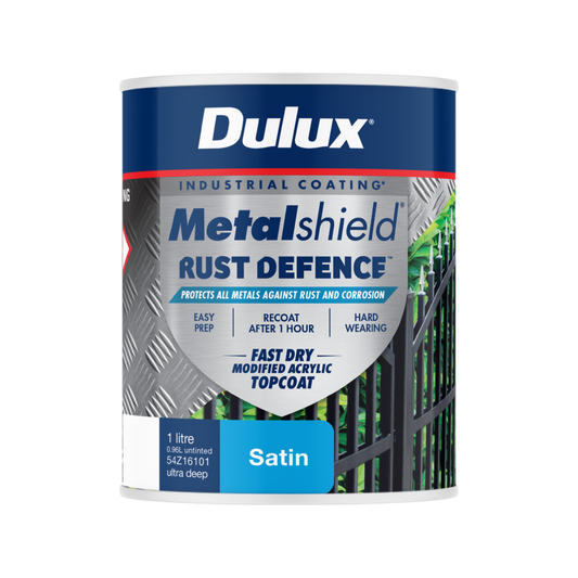Dulux Metalshield Rust Defence - 1L - Ultra Deep Base Satin