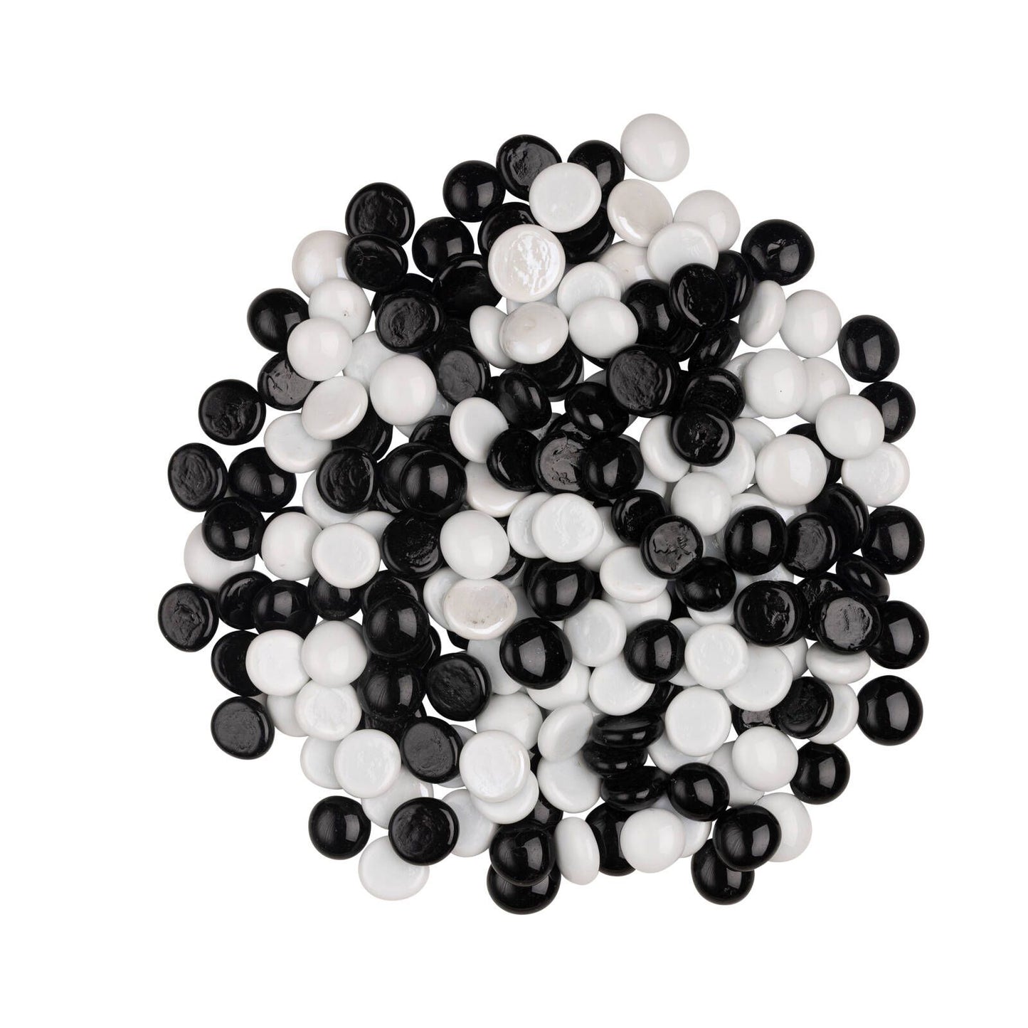 Tuscan Path Decorative Glass Gems - 17-19mm - 1kg - Black & White