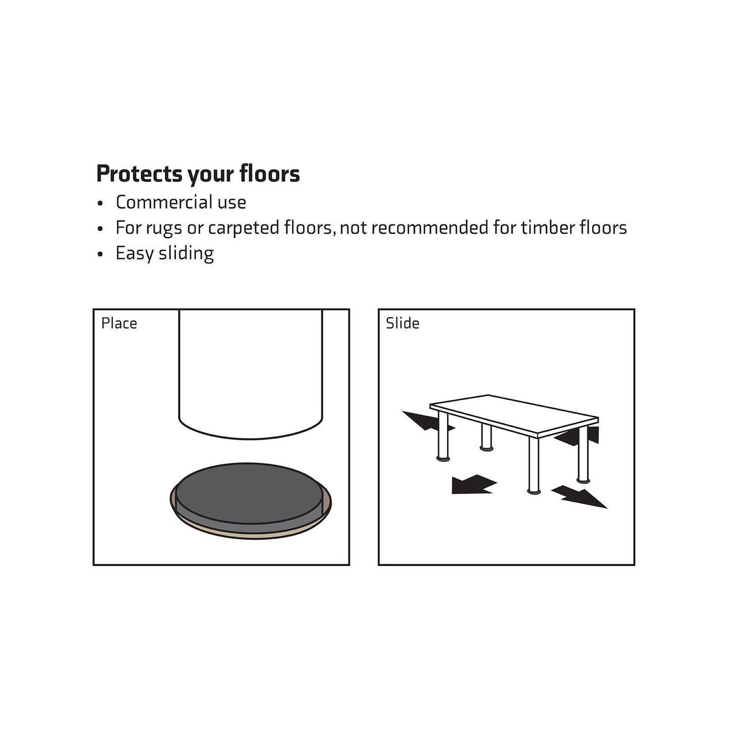 Surface Gard Round Slider - 125mm - 4 Pack