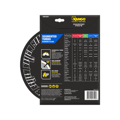 Kango Segmented Turbo Diamond Blade - 230mm - Diamond - Dry Cutting