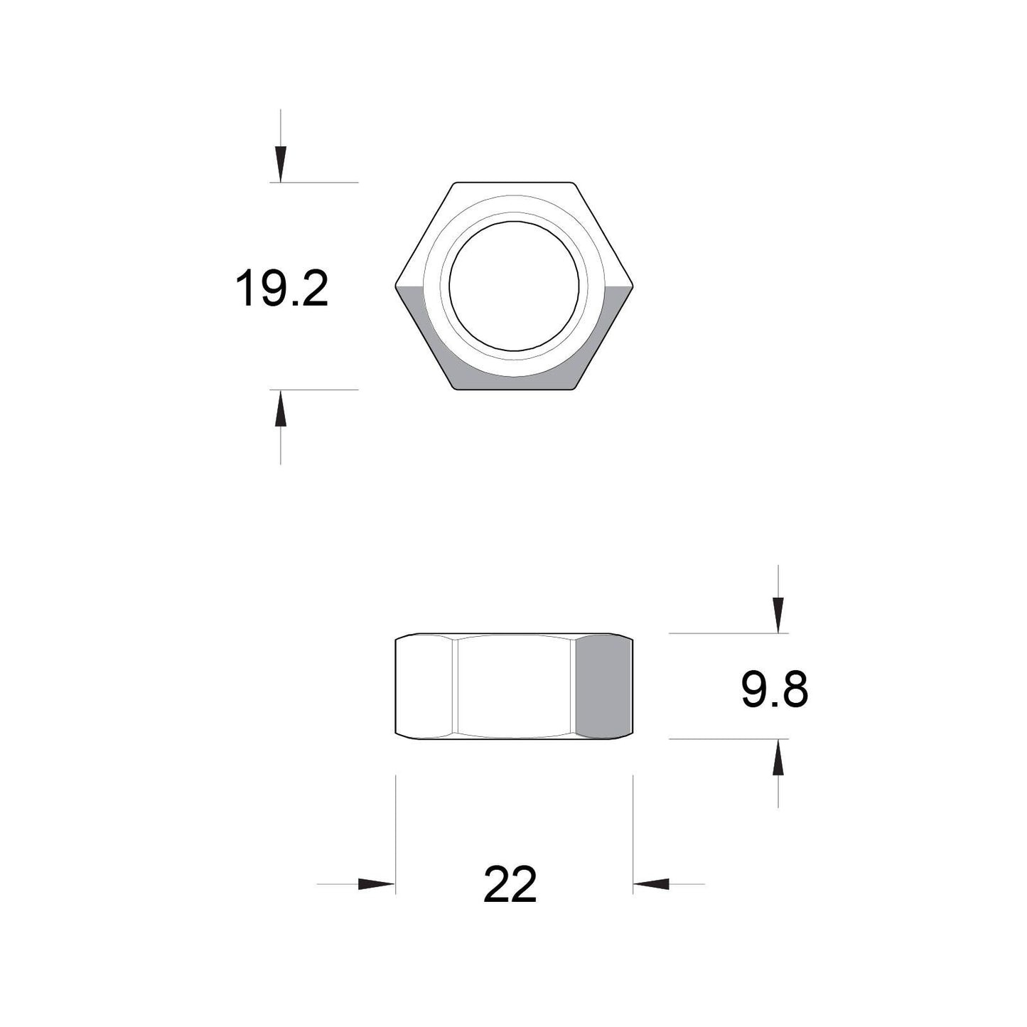 Zenith M12 Hex Nuts - Stainless Steel 304 - 40 Pack
