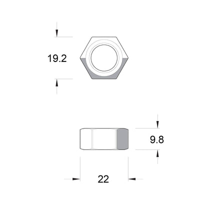 Zenith M12 Hex Nuts - Stainless Steel 304 - 40 Pack