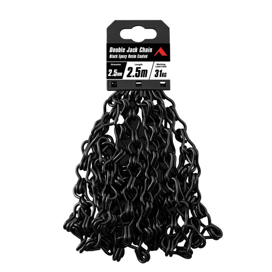 Pinnacle Double Jack Chain - 2.5mm x 2.5m - Black - 31kg