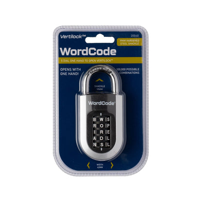 Wordcode Vertilock 5 Dial Stacker Combination Padlock - 43 x 92mm