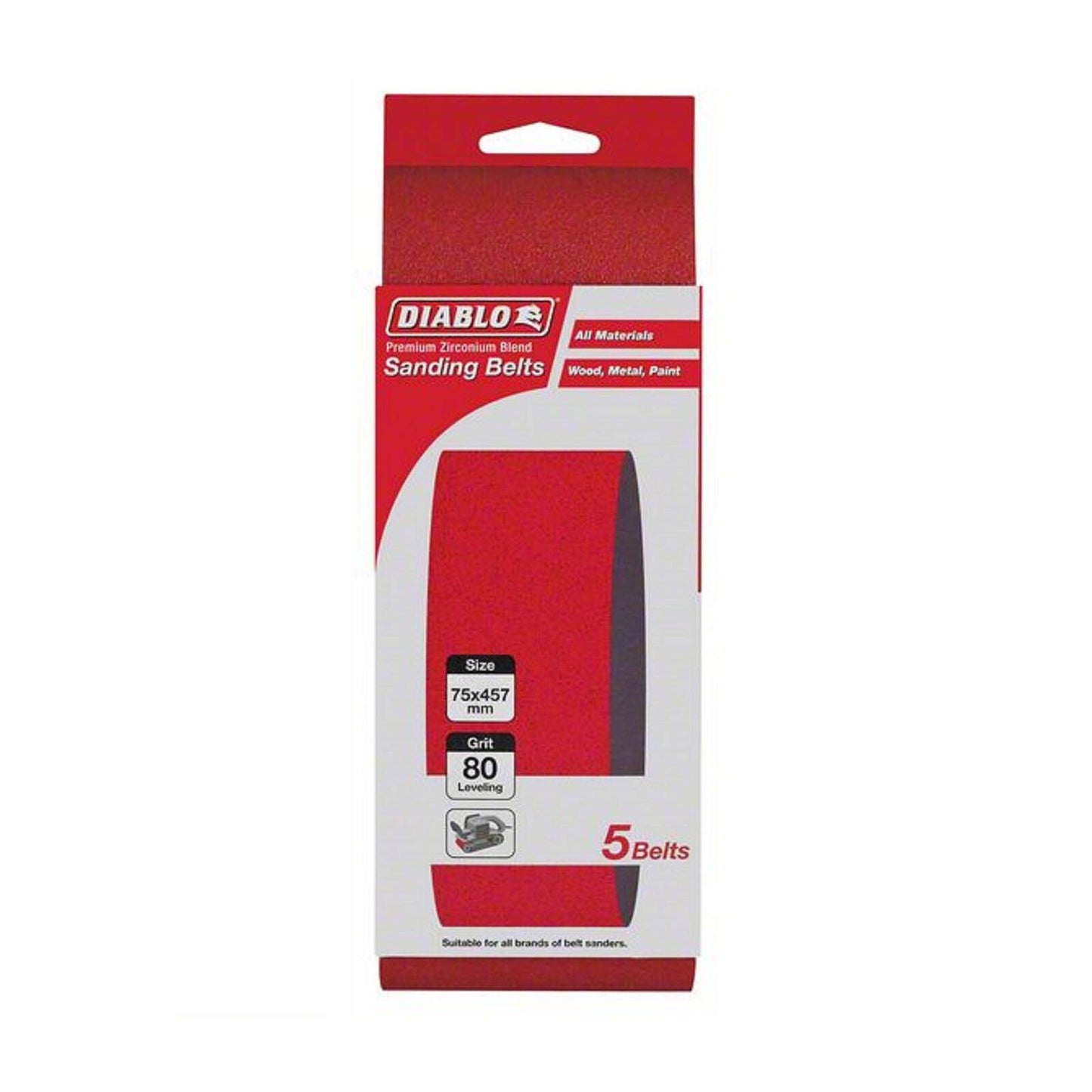 Diablo Abrasive Belt - 75 x 457mm - 120 Grit - 5 Pack