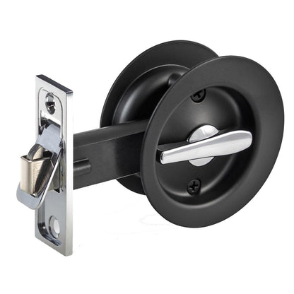 Gainsborough Circular Privacy Sliding Door Set - 70mm - Matt Black - Lockable