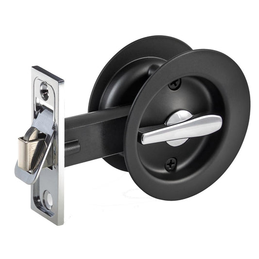 Gainsborough Circular Privacy Sliding Door Set - 70mm - Matt Black - Lockable
