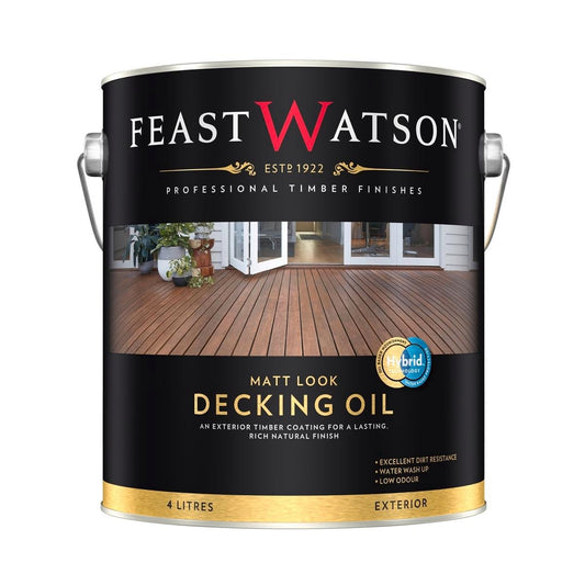 Feast Watson 4L Matt Look Decking Oil - Natural - Water Based - UV Resistant