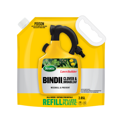 Scotts Lawn Builder Bindii Clover Broadleaf Weedkill Prevent Refill Pouch - 2.5kg