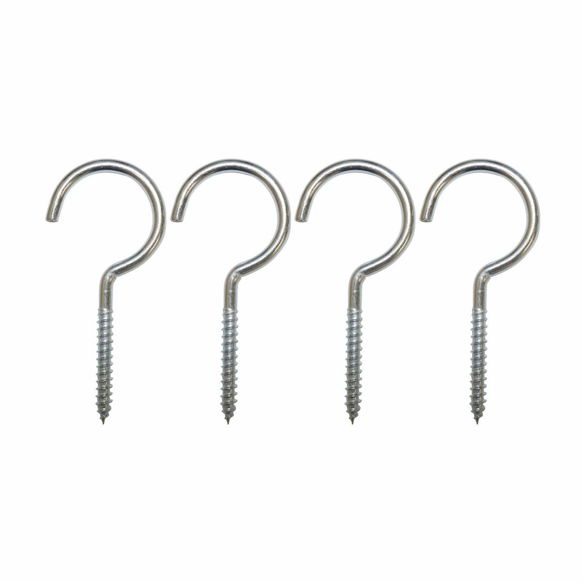 Everhang Screw Hook - 5.0 x 32 x 95 x 38mm - Zinc Plated - Light Duty - 4 Pack