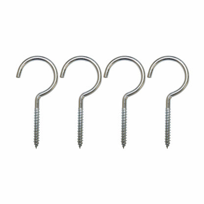 Everhang Screw Hook - 5.0 x 32 x 95 x 38mm - Zinc Plated - Light Duty - 4 Pack
