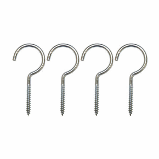 Everhang Screw Hook - 5.0 x 32 x 95 x 38mm - Zinc Plated - Light Duty - 4 Pack