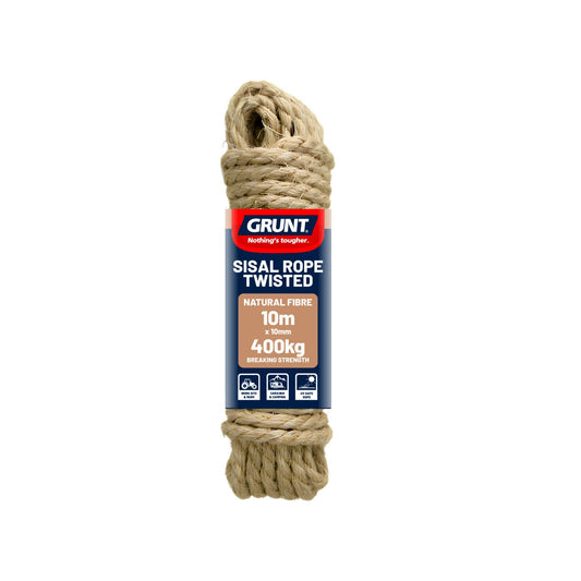 Grunt Sisal Twisted Rope - 10mm x 10m