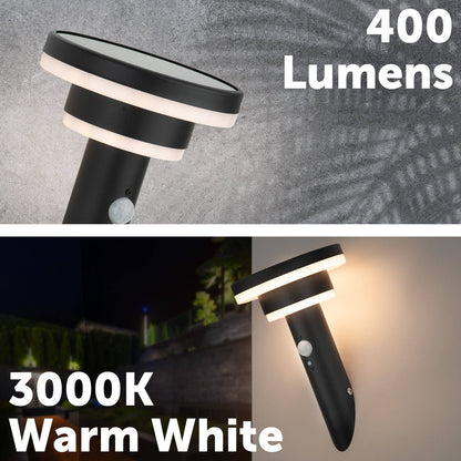 Arlec Solar LED Wall Light - 26cm - 400lm - Black
